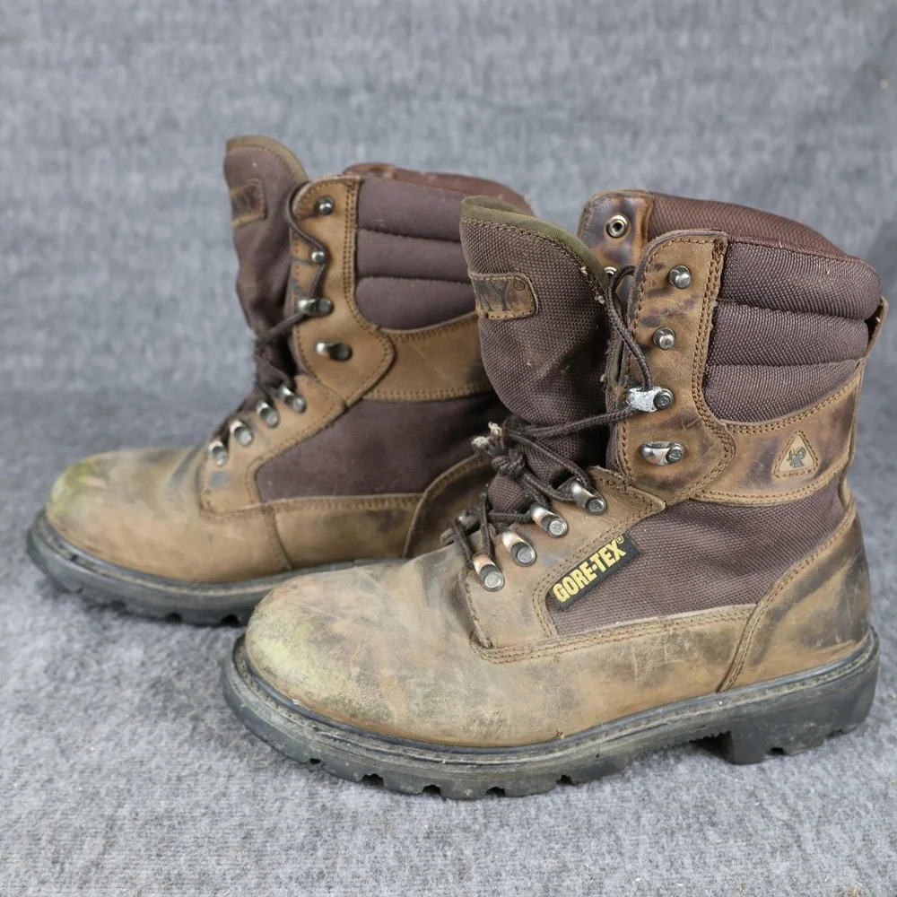 Rocky Boots Mens Size 8.5 Brown Leather Gore-Tex Vibram Work Hiking Combat
